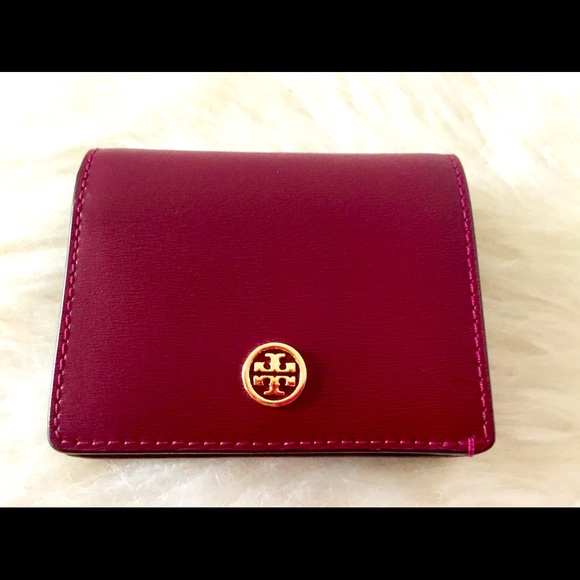 Tory Burch Handbags - Tory Burch Robinson Red Burgundy Bi Fold Wallet great condition